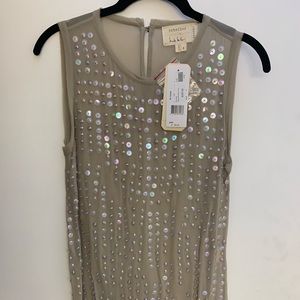 Beaded silk tank